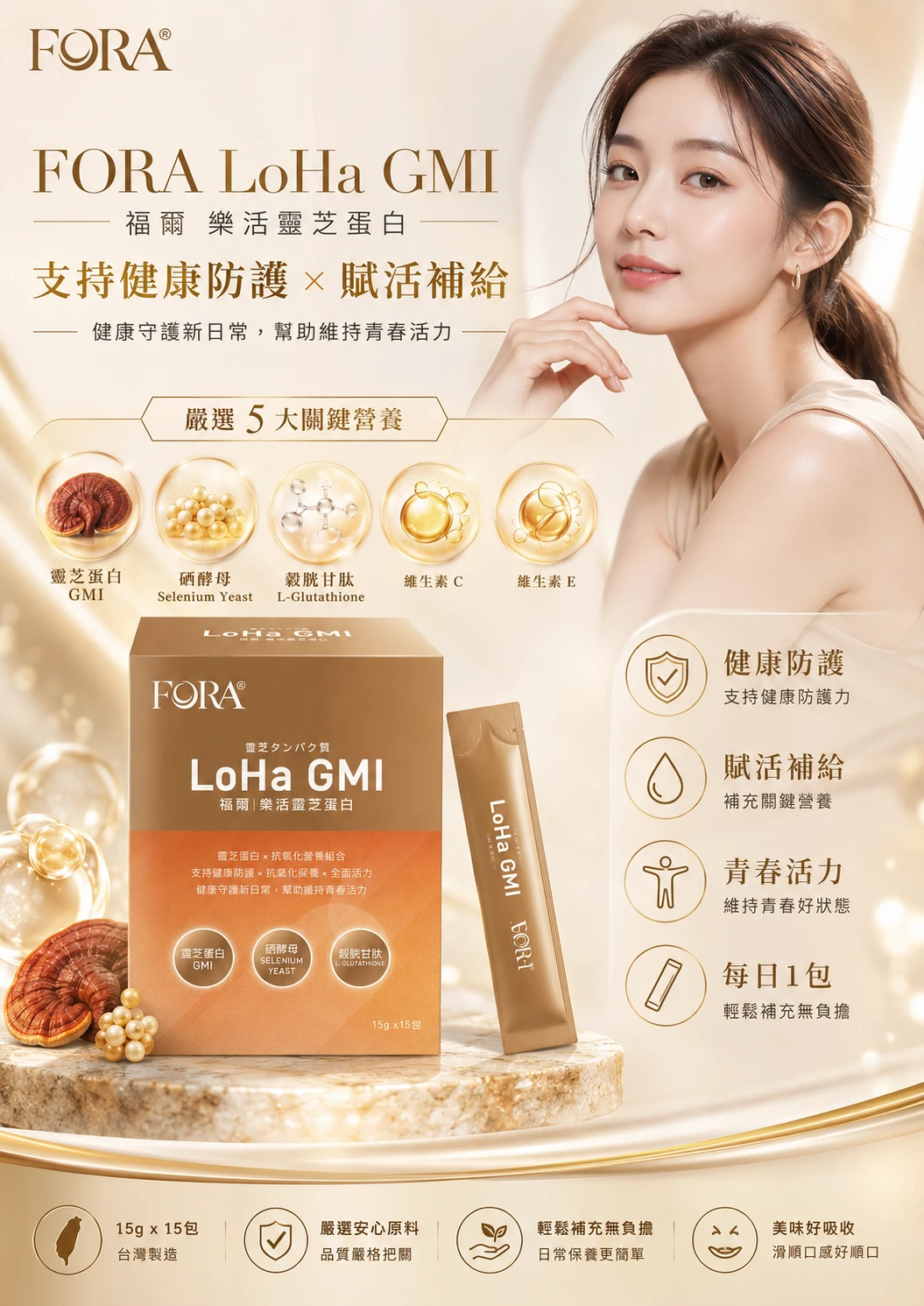 福爾樂活靈芝蛋白 LoHa GMI 晶凍 原廠產品資訊